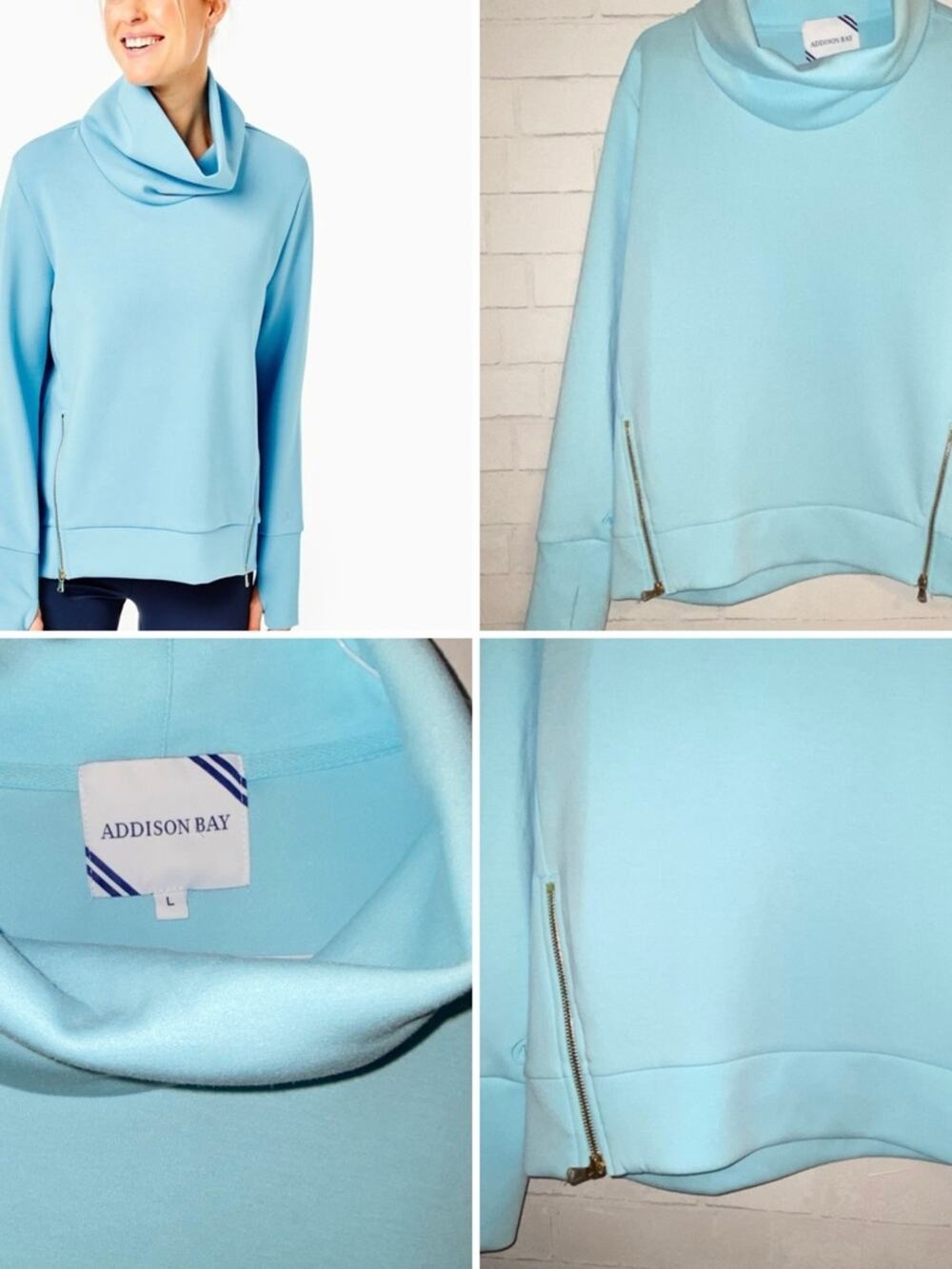 Tuckernuck Addison Bay $168 The Everyday Pullover Turquoise Large EUC